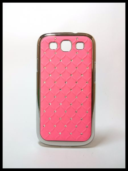 Capa para Celular Samsung Galaxy s3-strass e lateral cromada