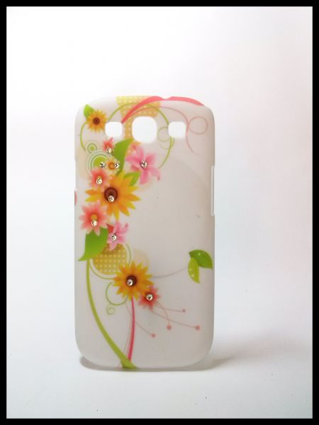 Capa para Celular Samsung Galaxy s3-Flor Amarela C/ strass