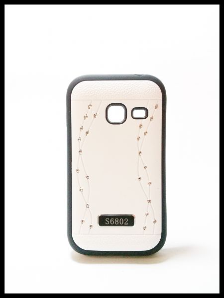 Capa para Celular Samsung Galaxy Y- Branco C/ Strass